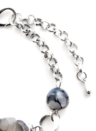 bracelet - Gray Silver Link Bracelet - Girl Intuitive - Zenzii -