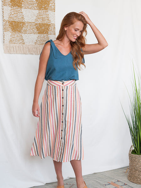 Skirt - Mata Traders Brighton Skirt Sunset Stripe - Girl Intuitive - Mata Traders -