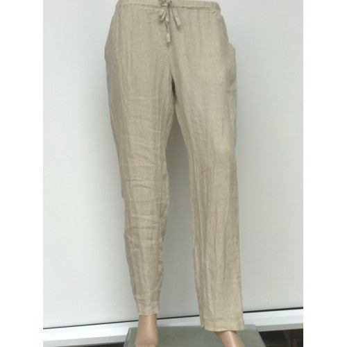 Pants - Dolma Slim Cut Linen Pants - Girl Intuitive - Dolma - S / Beige