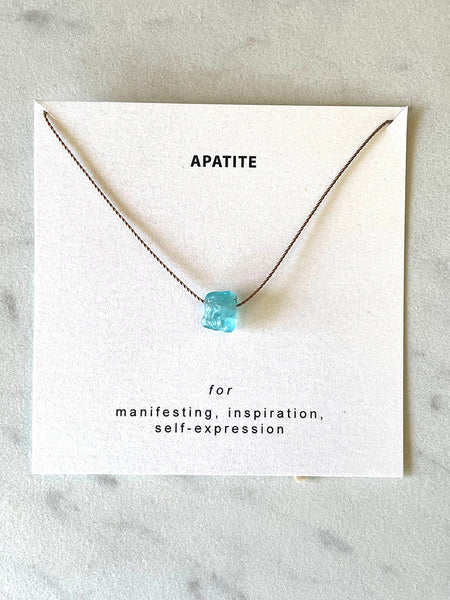 Necklace - Soulsilk Raw Apatite Necklace - Girl Intuitive - Soulsilk -