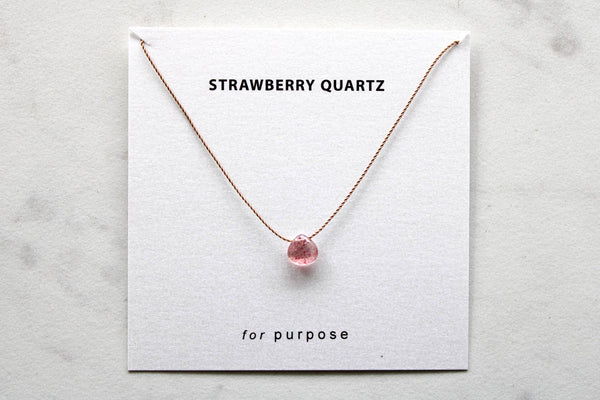 Necklace - Soulsilk Strawberry Quartz Necklace - Girl Intuitive - Soulsilk -
