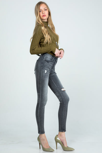 Jeans - Mid Rise Skinny Button Fly Jeans - Girl Intuitive - Special A -
