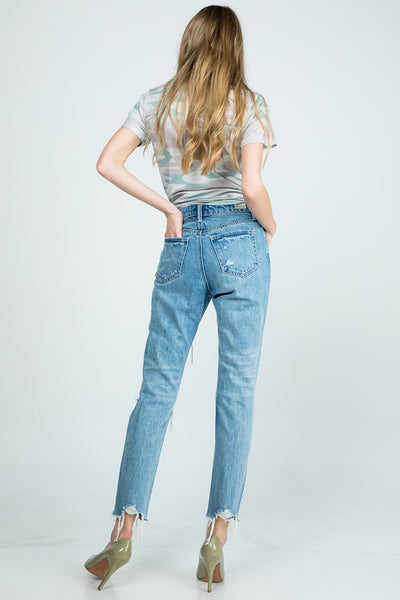 Jeans - Special A Distressed High Rise Mom Jeans - Girl Intuitive - Special A -