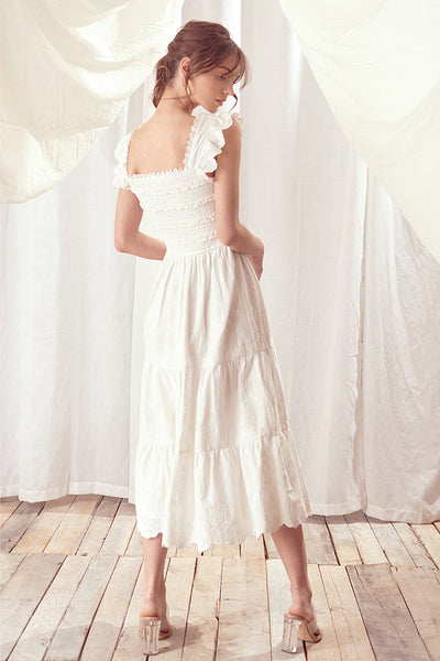 Dresses - Storia Embossed Floral-Print Midi Dress - Girl Intuitive - Storia -