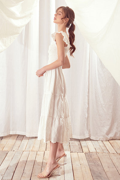 Dresses - Storia Embossed Floral-Print Midi Dress - Girl Intuitive - Storia -