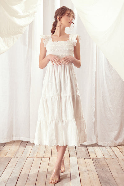 Dresses - Storia Embossed Floral-Print Midi Dress - Girl Intuitive - Storia -
