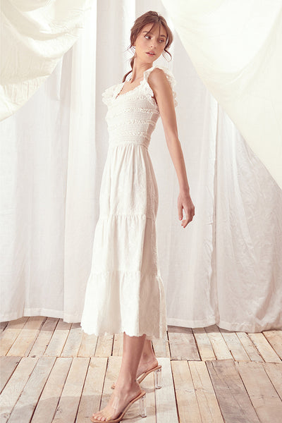 Dresses - Storia Embossed Floral-Print Midi Dress - Girl Intuitive - Storia -