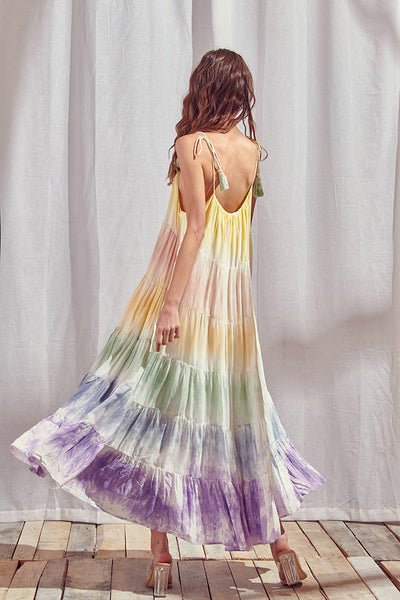Lauren Ralph Lauren Tie Dye Print Strapless Pleated Bodice A-Line Gown |  Dillard's