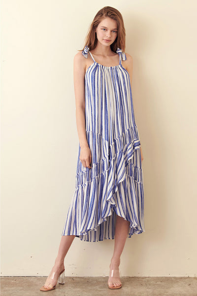 Dresses - Storia Striped Ruffle Tie Dress - Girl Intuitive - Storia -