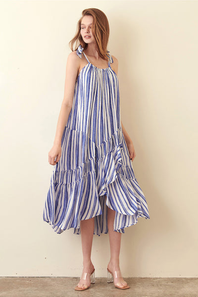 Dresses - Storia Striped Ruffle Tie Dress - Girl Intuitive - Storia -