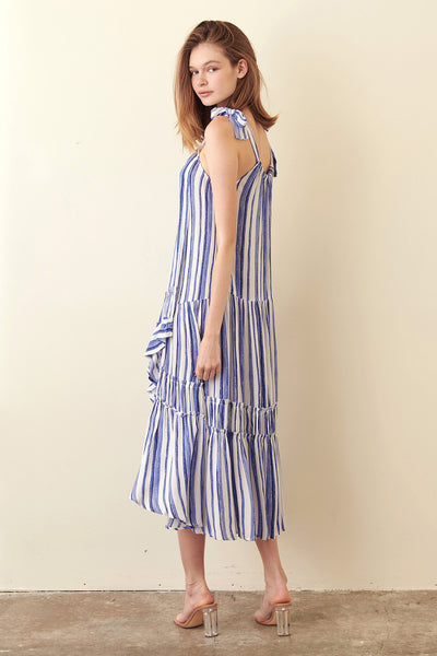 Dresses - Storia Striped Ruffle Tie Dress - Girl Intuitive - Storia -