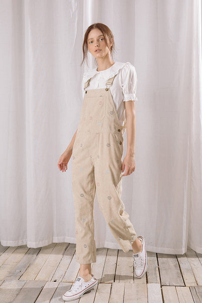 Jumpsuits & Rompers - Storia Happy and Sad Face Corduroy Overalls - Girl Intuitive - Storia -