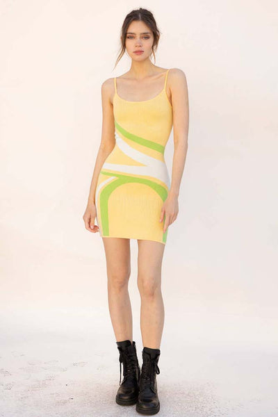 Dresses - Storia Large Geometric Print Bodycon Mini Dress - Girl Intuitive - Storia -