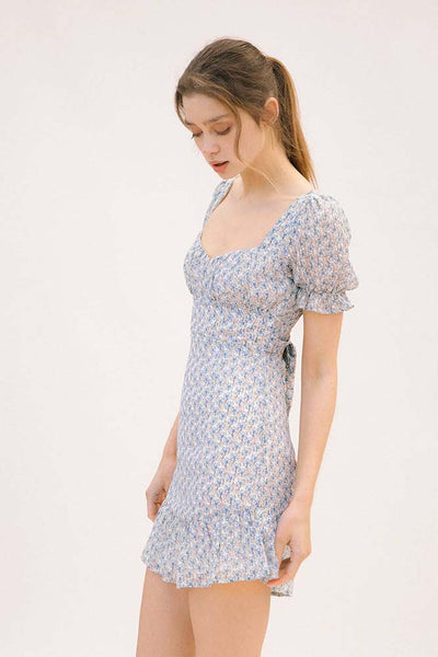 Dresses - Storia Textured Floral Print Mini Dress - Girl Intuitive - Storia -