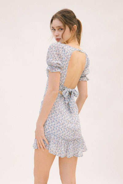 Dresses - Storia Textured Floral Print Mini Dress - Girl Intuitive - Storia -