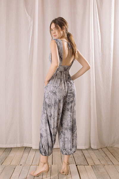 Jumpsuit - Storia Tie-Dye Deep V-Neck Romper - Girl Intuitive - Storia -