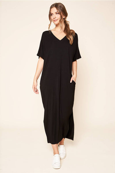 Dresses - Sugarlips Blanca Jersey Draped Maxi Dress - Girl Intuitive - Sugarlips - S / Black