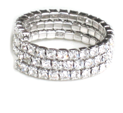 Ring - Swarovski Crystal Adjustable Ring - Girl Intuitive - Pin & Tube - Silver