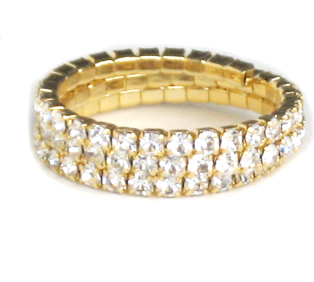 Ring - Swarovski Crystal Adjustable Ring - Girl Intuitive - Pin & Tube - Gold