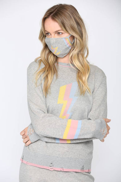 Sweater - Lighting Bolt Sweater with Matching Mask - Girl Intuitive - Fate -