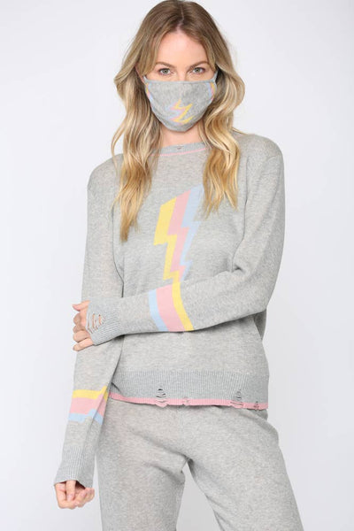 Sweater - Lighting Bolt Sweater with Matching Mask - Girl Intuitive - Fate -