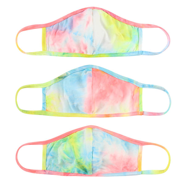 Mask - Tie Dye Reusable Face Masks for Adults - Girl Intuitive - MYS Wholesale Inc - 3 Pack / Blue/Pink/Yellow/White