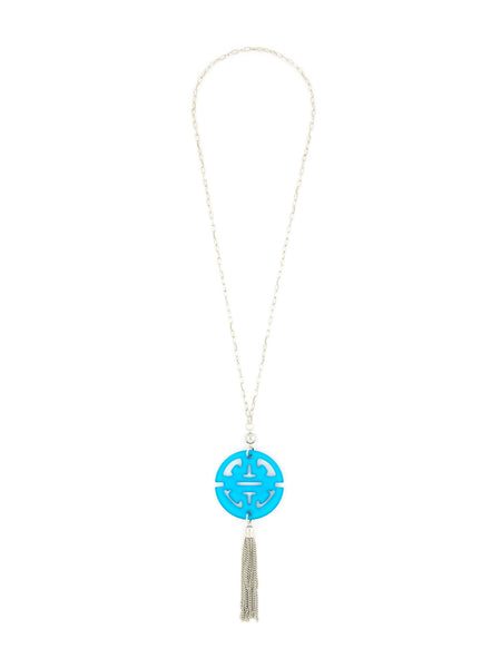 Necklace - Travel Tassel Long Necklace in Silver - Girl Intuitive - Zenzii -