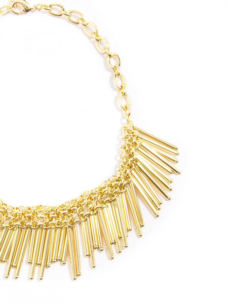 Necklace - Tubular Fringe Collar Necklace - Girl Intuitive - Zenzii -