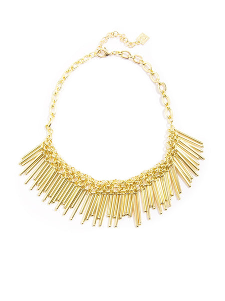 Necklace - Tubular Fringe Collar Necklace - Girl Intuitive - Zenzii -