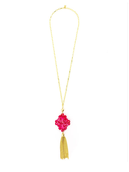 necklace - Twirling Blossom Tassel Necklace - Girl Intuitive - Zenzii -