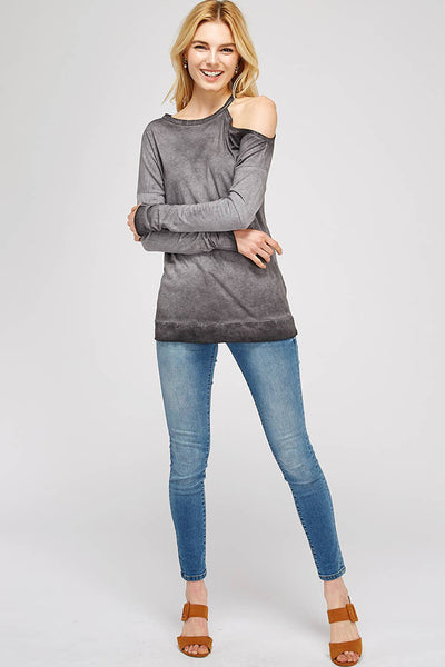 Sweatshirts - Open Shoulder Mock Neck Cotton Sweatshirt - Girl Intuitive - Urban X -