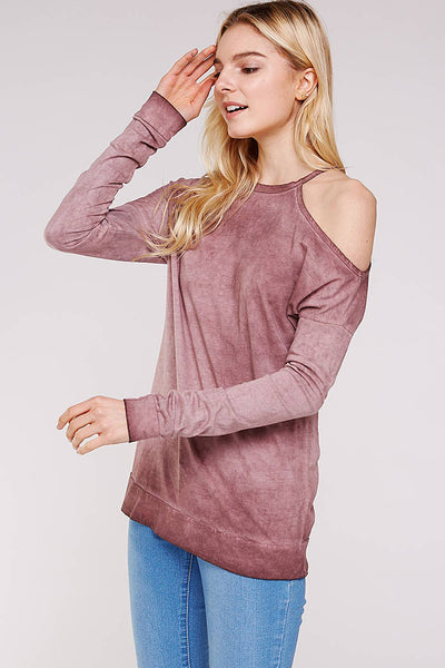 Sweatshirts - Open Shoulder Mock Neck Cotton Sweatshirt - Girl Intuitive - Urban X -