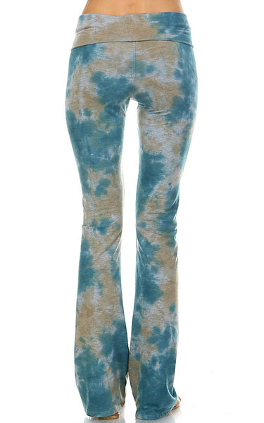 Leggings - Urban X Taupe and Teal Cloud Tie-Dye Yoga Pant - Girl Intuitive - Urban X -