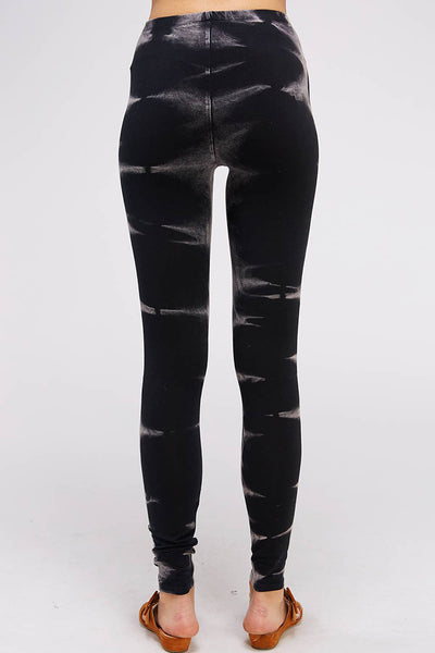 Leggings - Black Maho Discharged Tie Dye Legging with Banded Waist - Girl Intuitive - Urban X -