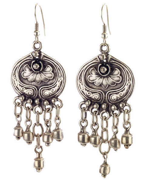 earrings - Vintage Turkish Lotus Drop Earrings - Girl Intuitive - Island Imports -