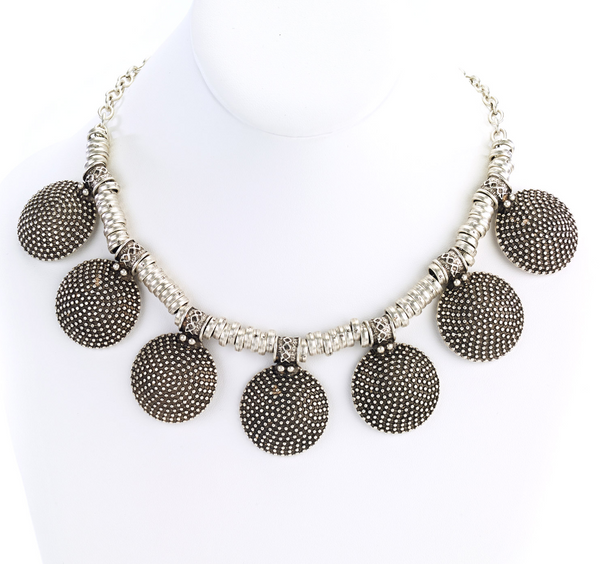 necklace - Vintage Turkish Multi Disk Necklace - Girl Intuitive - Island Imports -