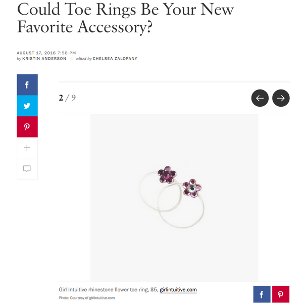 Ring - Rhinestones Flower Toe Ring - Girl Intuitive - zad -