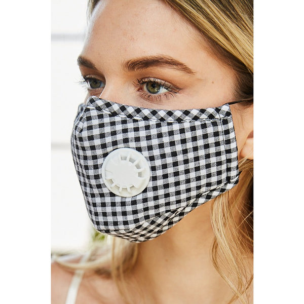 Mask - Checkered Carbon Filter Insert Facemask - Girl Intuitive - Leto - Black