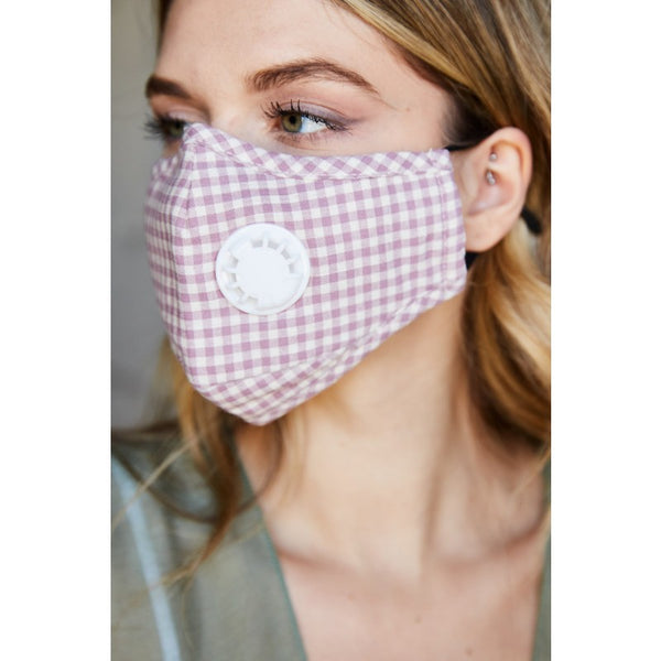 Mask - Checkered Carbon Filter Insert Facemask - Girl Intuitive - Leto - Pink