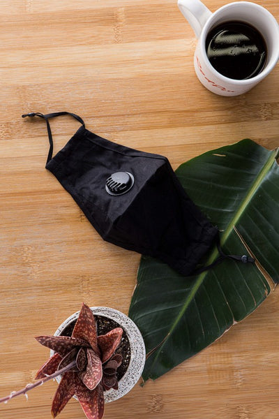 Mask - Solid Black Reusable Filtered Face Mask - Girl Intuitive - Leto -