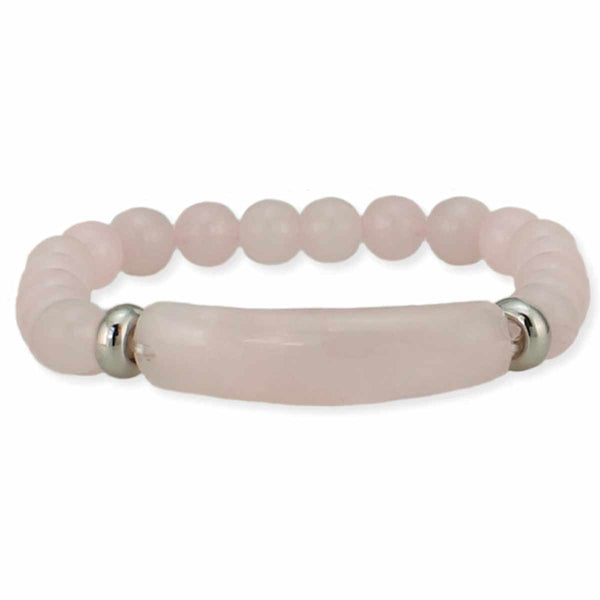 bracelet - Zad White Rose Quartz Bar Stone Bracelet - Girl Intuitive - zad -