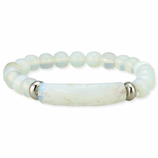 bracelet - Zad White Opalite Bar Stone Bracelet - Girl Intuitive - zad -