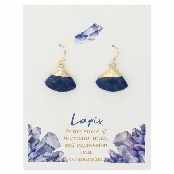 earrings - Zad Gold Dipped Luxury Lapis Earrings - Girl Intuitive - zad -