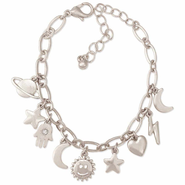 bracelet - Zad Lucky Charms Silver Chain Bracelet - Girl Intuitive - zad -
