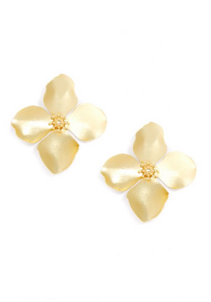 earrings - Zenzii Matte Metal Garden Party Statement Earring Studs - Girl Intuitive - Zenzii -