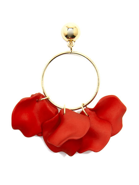 earrings - Zenzii Painted Petals Drop Hoop Earrings - Girl Intuitive - Zenzii -