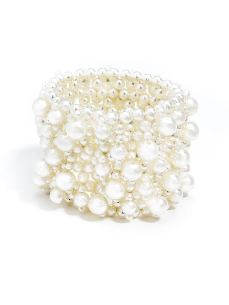 bracelet - Zenzii Pearl Cluster Cuff - Girl Intuitive - Zenzii -
