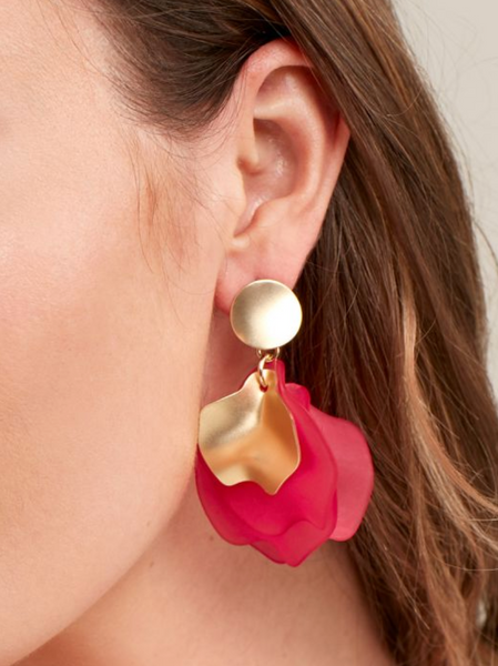 earrings - Zenzii Sheer Petals Drop Earrings - Girl Intuitive - Zenzii -