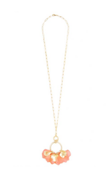 Necklace - Zenzii Sheer Petals Gold Pendant Necklace - Girl Intuitive - Zenzii -