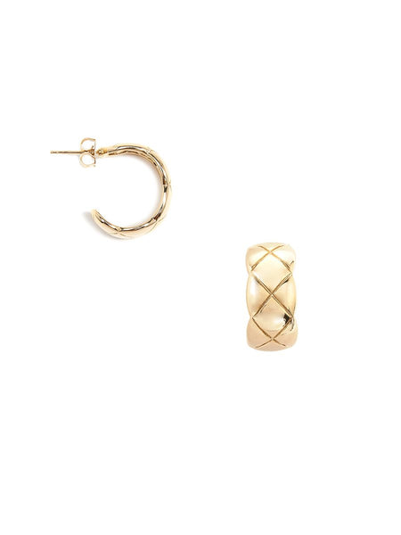 earrings - Small Woven Metal Hoop Earrings - Girl Intuitive - Zenzii -